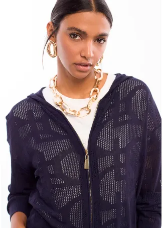 Openwork hoodie