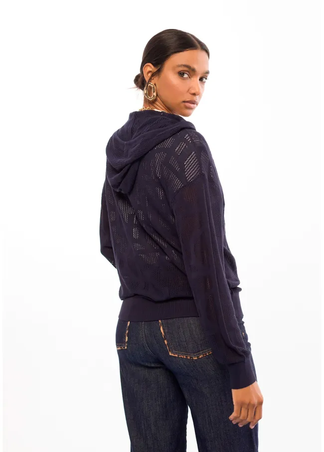 Openwork hoodie