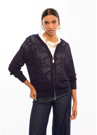 Openwork hoodie
