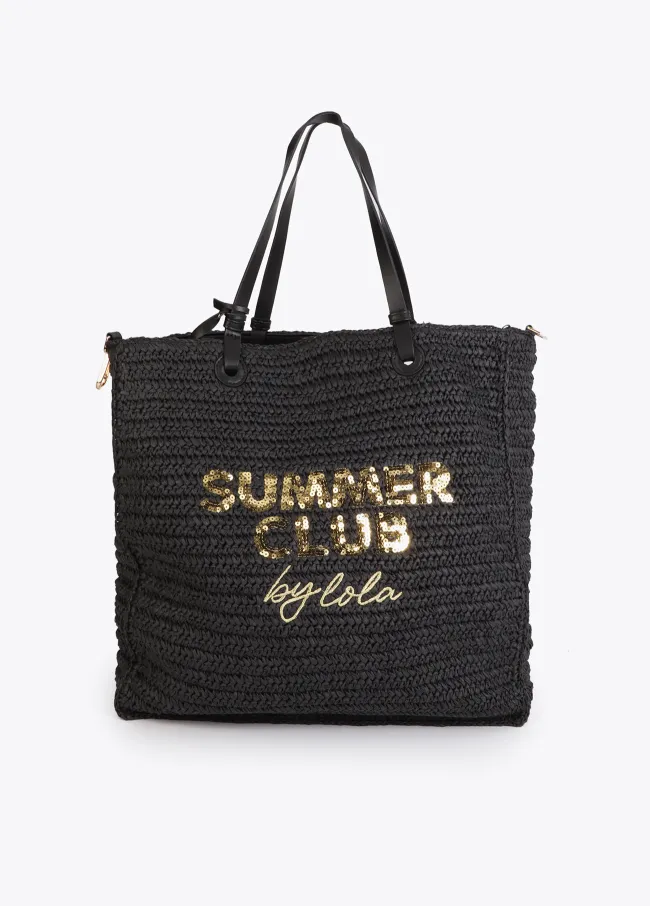 Summer Club deconstructed raffia bag
