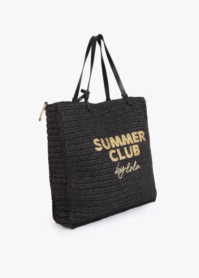 Summer Club deconstructed raffia bag