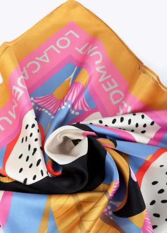 Tropical print satin scarf