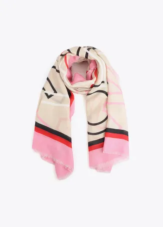 Logo letter print scarf