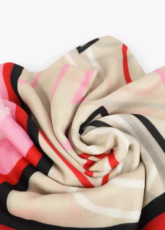 Logo letter print scarf