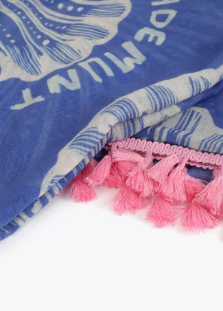 Seashell print pareo with fringing