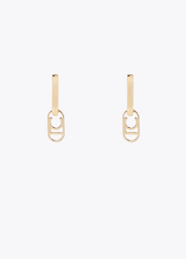 Detachable logo hinge earrings