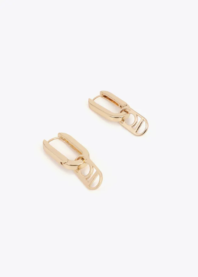 Detachable logo hinge earrings