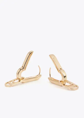 Detachable logo hinge earrings