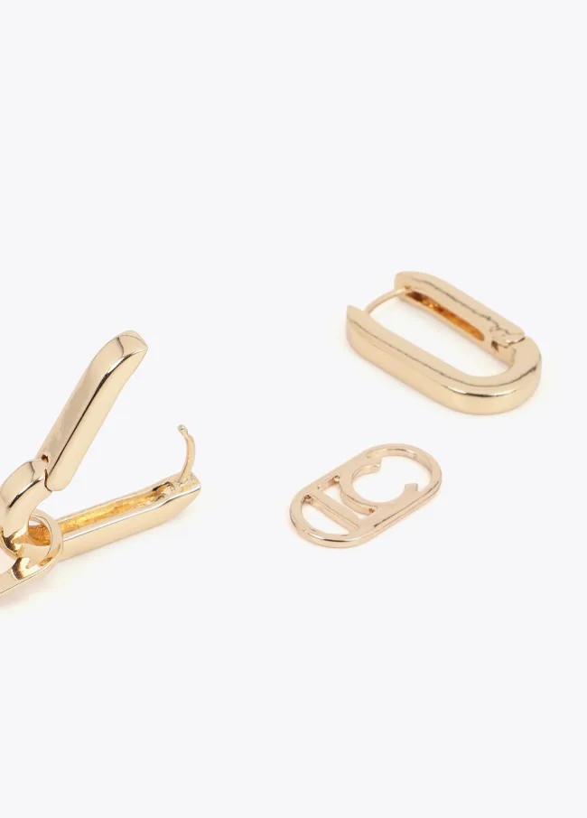 Detachable logo hinge earrings