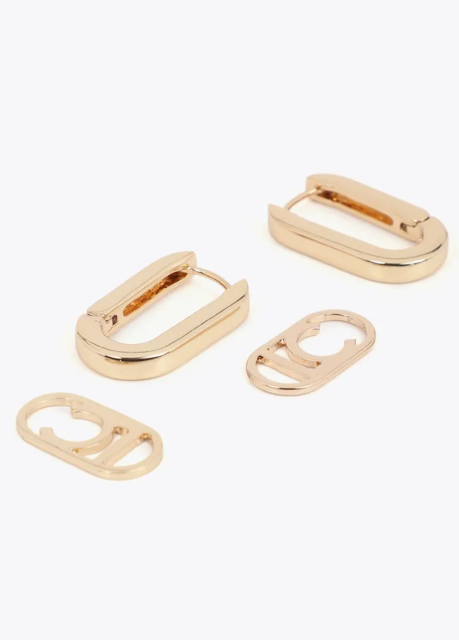 Detachable logo hinge earrings