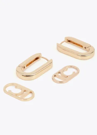 Detachable logo hinge earrings