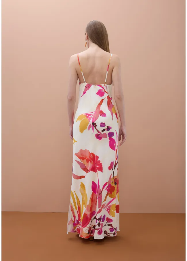 Vestido lencero con estampado floral