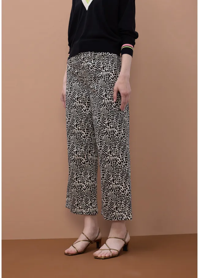 Printed twill trousers