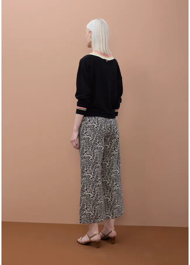 Pantalón sarga estampado mancha