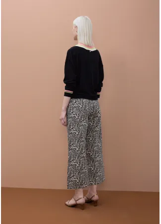 Printed twill trousers