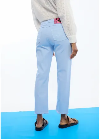 Flared trousers with buttons