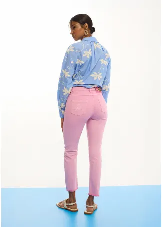 Flared trousers with buttons