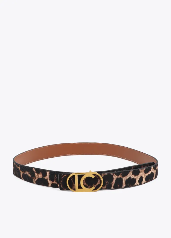 Cinturón reversible animal print hebilla logo...