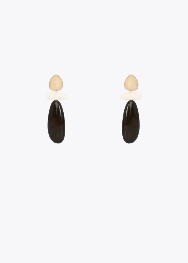 Contrast two-tone resin earrings