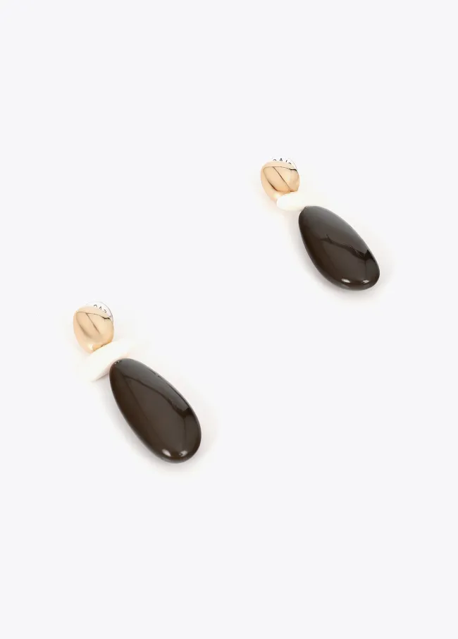 Contrast two-tone resin earrings