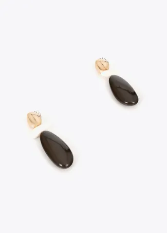Contrast two-tone resin earrings