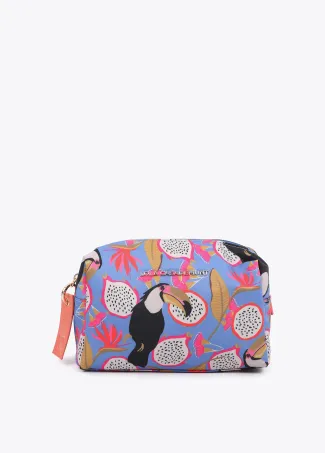 Multicoloured print nylon toiletry bag