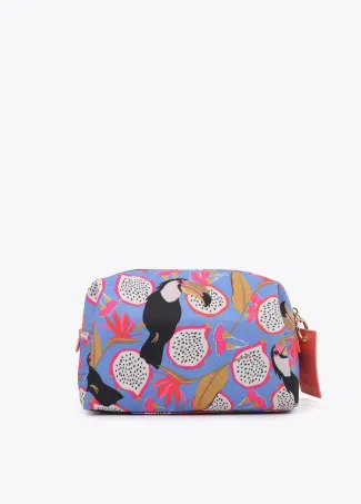 Multicoloured print nylon toiletry bag
