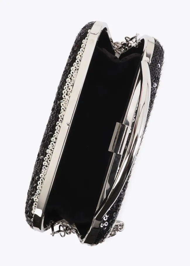Clutch rayas sequins