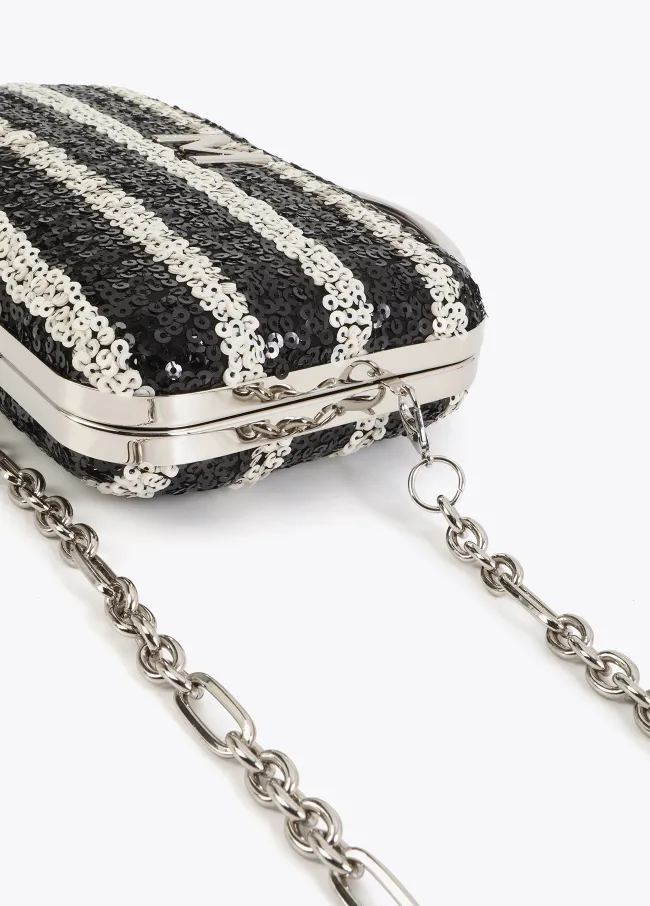 Clutch rayas sequins