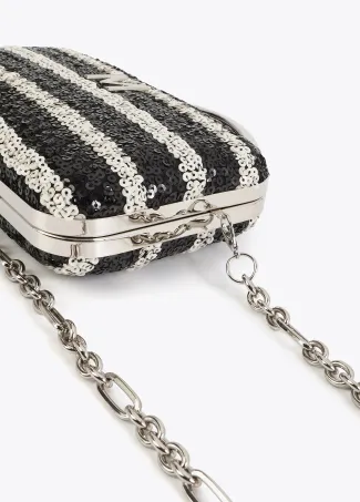 Clutch rayas sequins