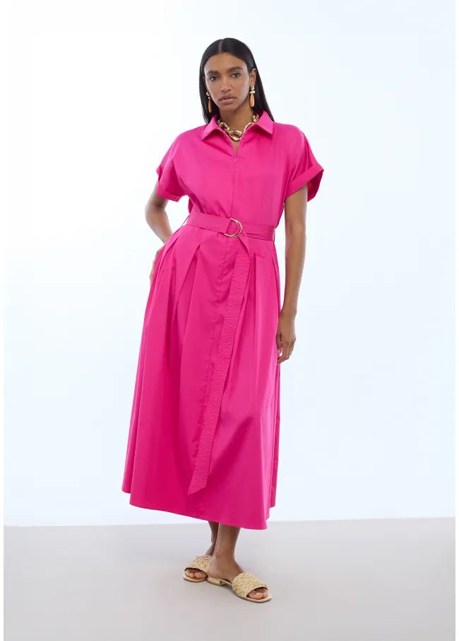 Midi dress with flared skirt