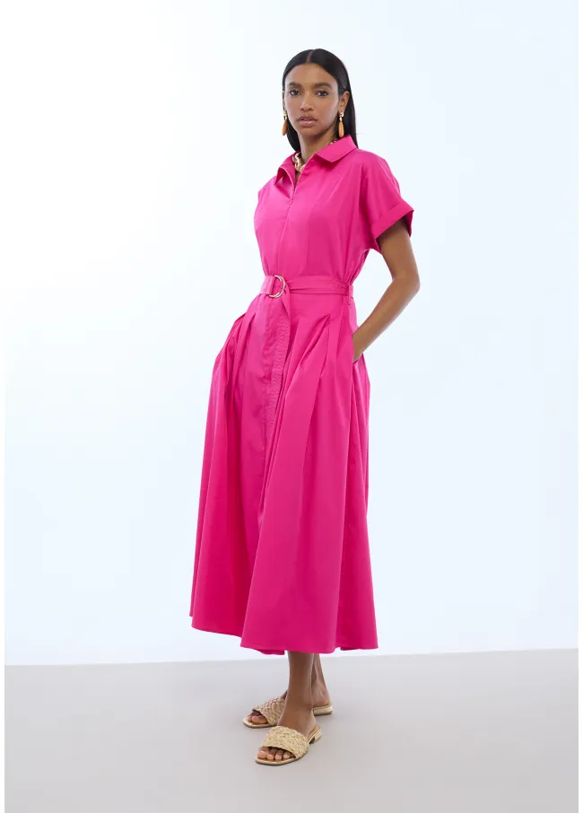 Midi dress with flared skirt