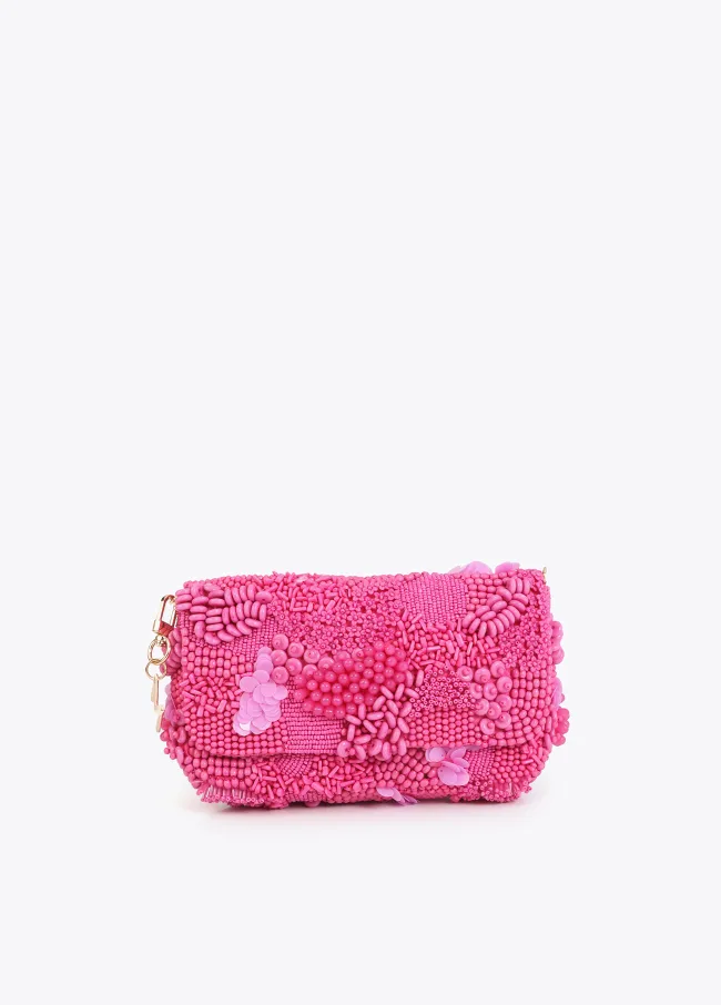 Baguette bag with matching rhinestones
