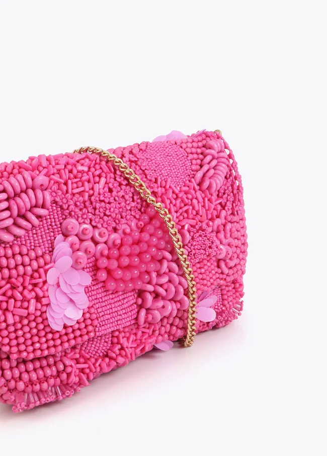 Baguette bag with matching rhinestones
