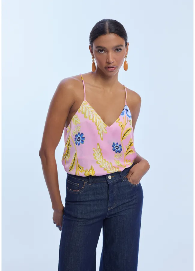 Top lencero con estampado floral