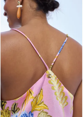 Printed satin camisole top
