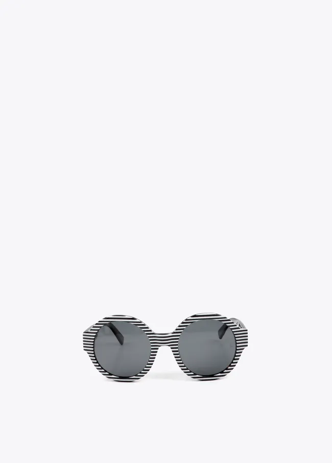 Two-tone round sunglasses