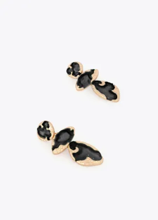 Maxi lacquered and metal earrings