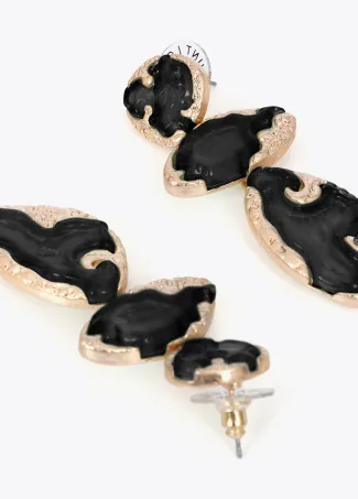 Maxi lacquered and metal earrings