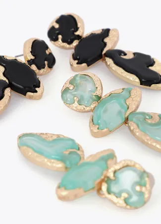 Maxi lacquered and metal earrings