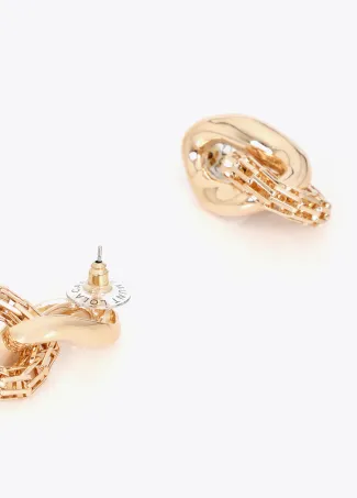 Contrast metal link earrings