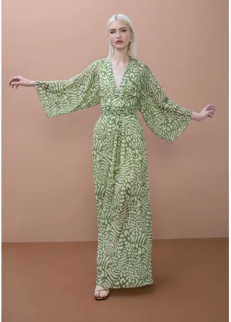 Vestido largo estampado animal