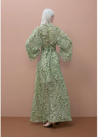 Vestido largo estampado animal