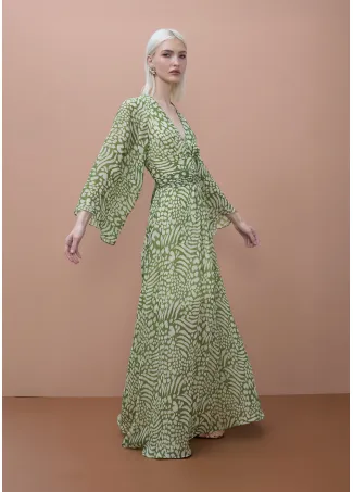 Vestido largo estampado animal