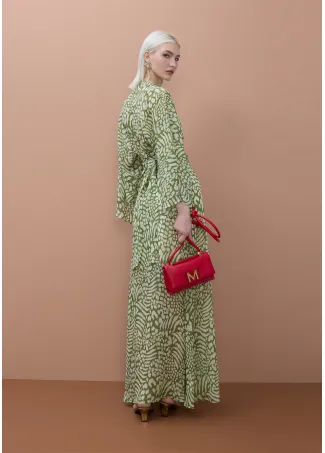 Vestido largo estampado animal