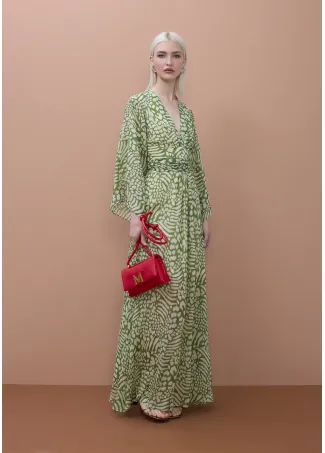 Vestido largo estampado animal