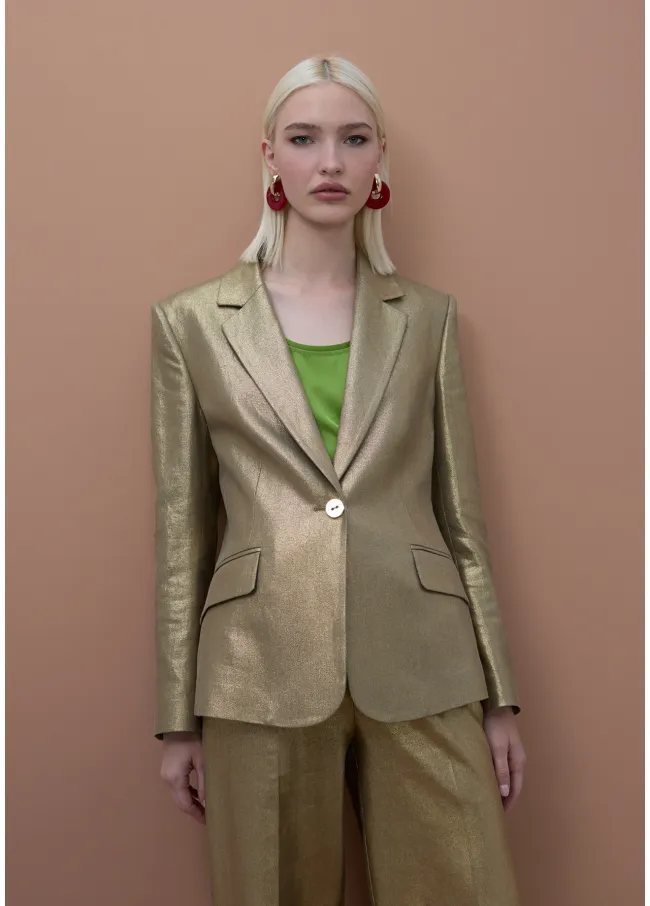 Fitted metallic blazer