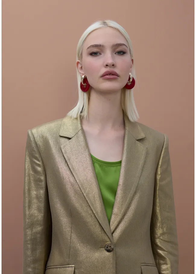 Fitted metallic blazer