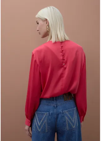 Satin blouse with fitted cuffs