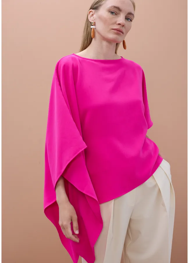 Cape blouse with drop sleeves